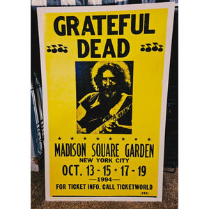 Vintage Grateful Dead Concert Poster Madison Square Garden 1994 Jerry Garcia